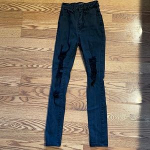 Akira black/grey wash high wasted ripped jeans
